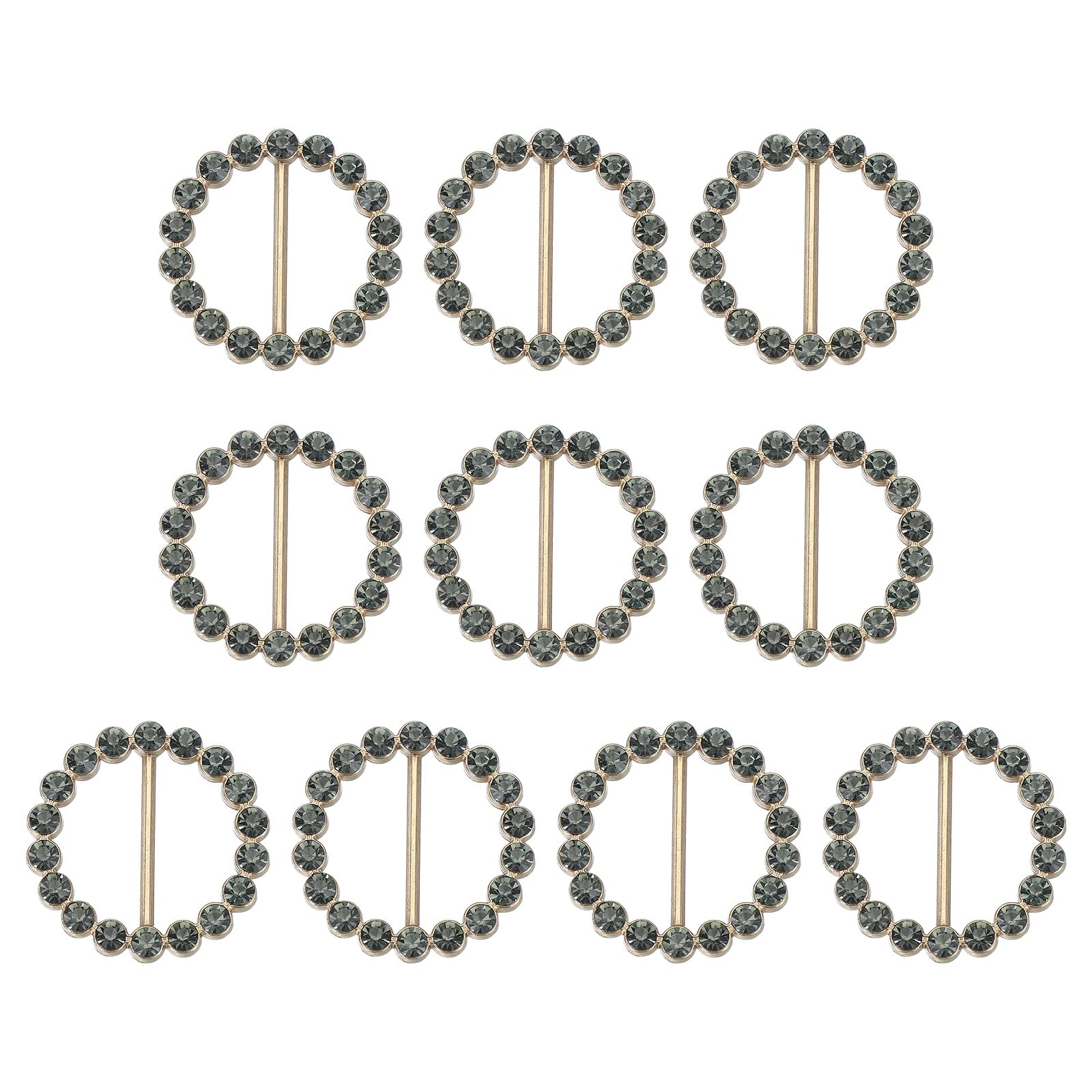 PATIKIL 10 Pcs Silk Scarf Ring Clip Bling Rhinestone T-Shirt Clips Tie Waist Knotted Buckle Rings Metal Circle Buckles for Women Fashion Scarves Hat Decor Wrap Holders