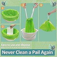 Vista 5 de Revestimientos de cómoda para mesita de noche, con aroma a vainilla, 100 bolsas desechables, ajuste universal, para la mayoría de los cubos de silla