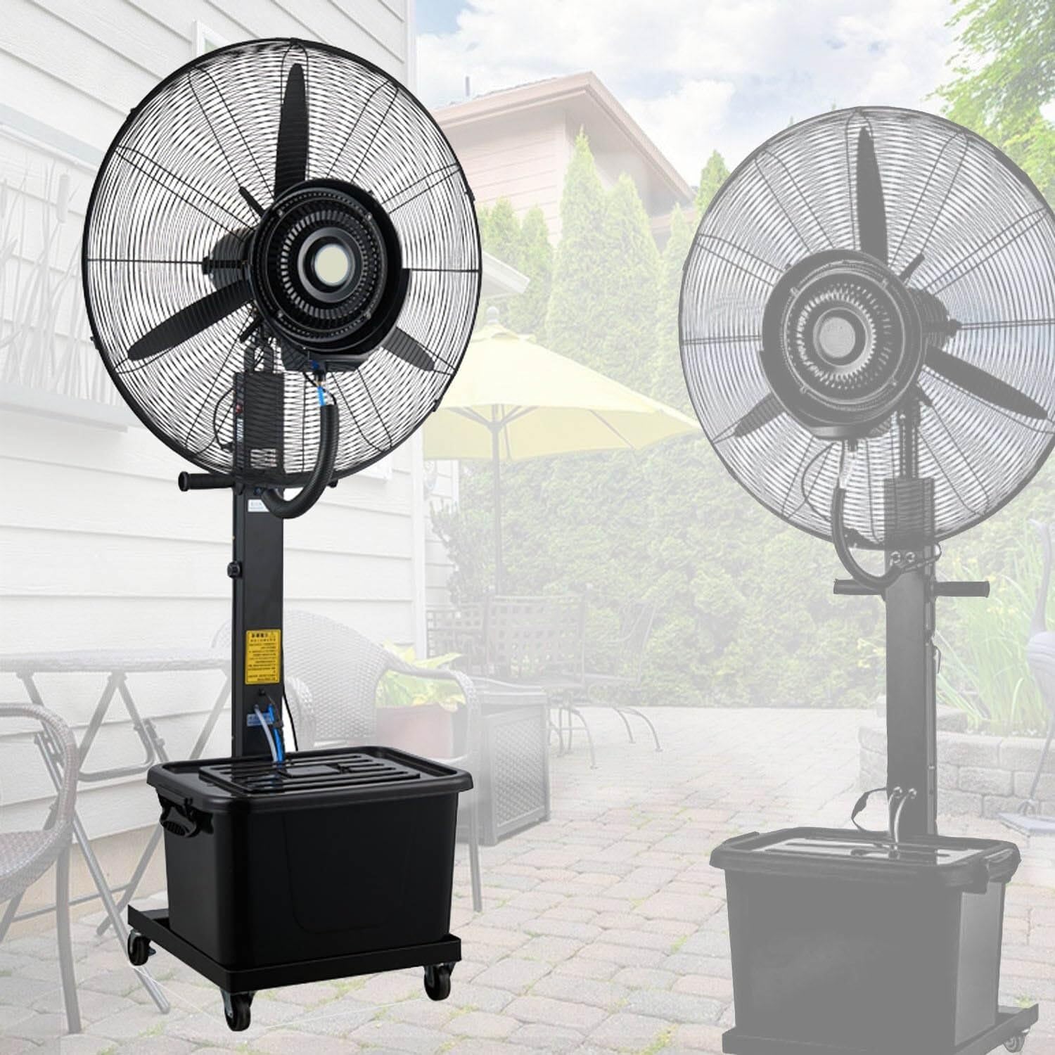 JKJZSALJ Industrial Misting Fan With 11 Gal Tank,3-Speed Oscillating Spray Fan For Patio & Outdoor Cooling,550mm/22