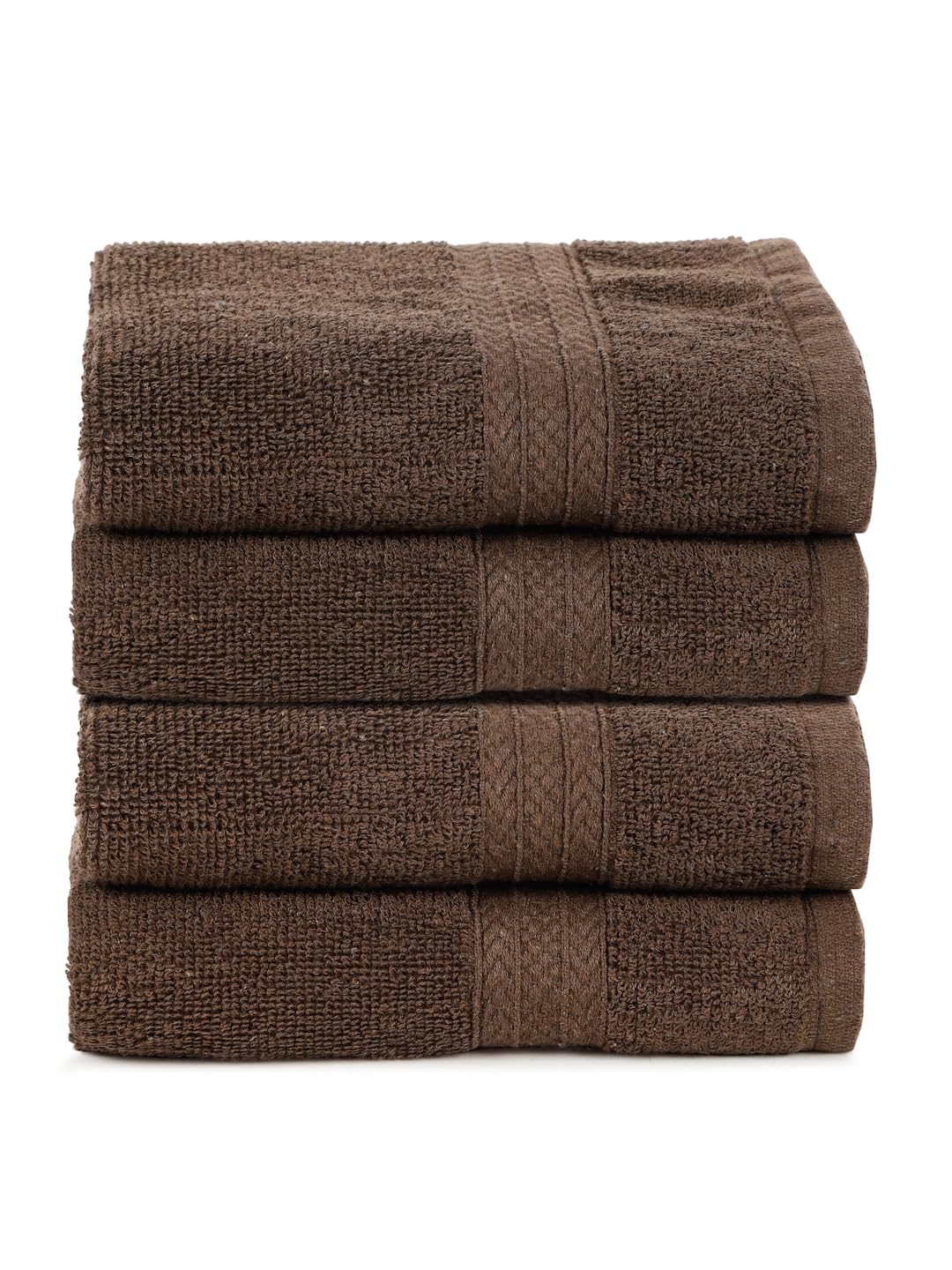 CREEVA Classic Cotton Hand Towel Set of 4 | Warm 545 GSM | 60 x 40 cm - Cozy Brown