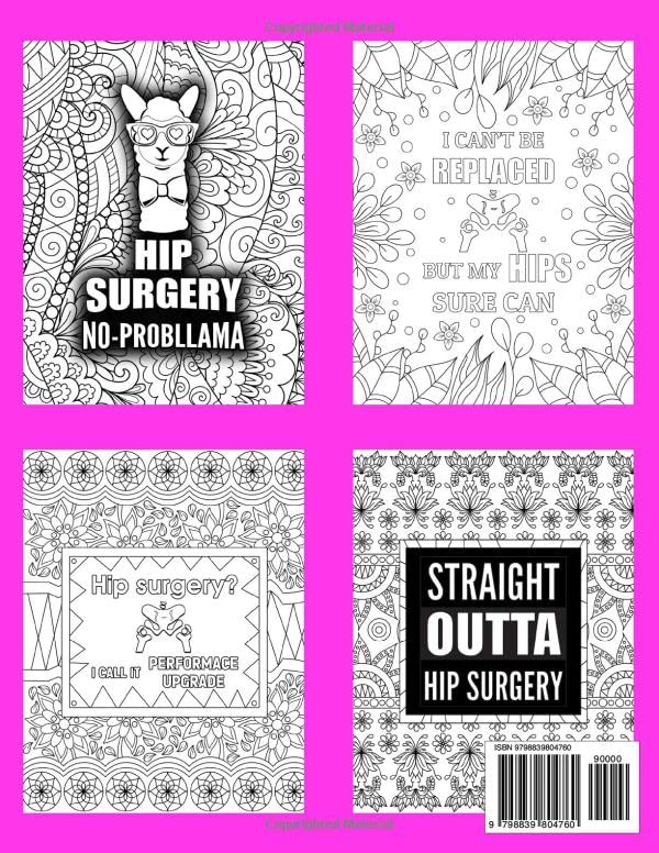 HIP SURGERY Recovery Coloring Book: Hilarious and Relatable After Hip Surgery Gift For Relaxation and Stress Relief image 3