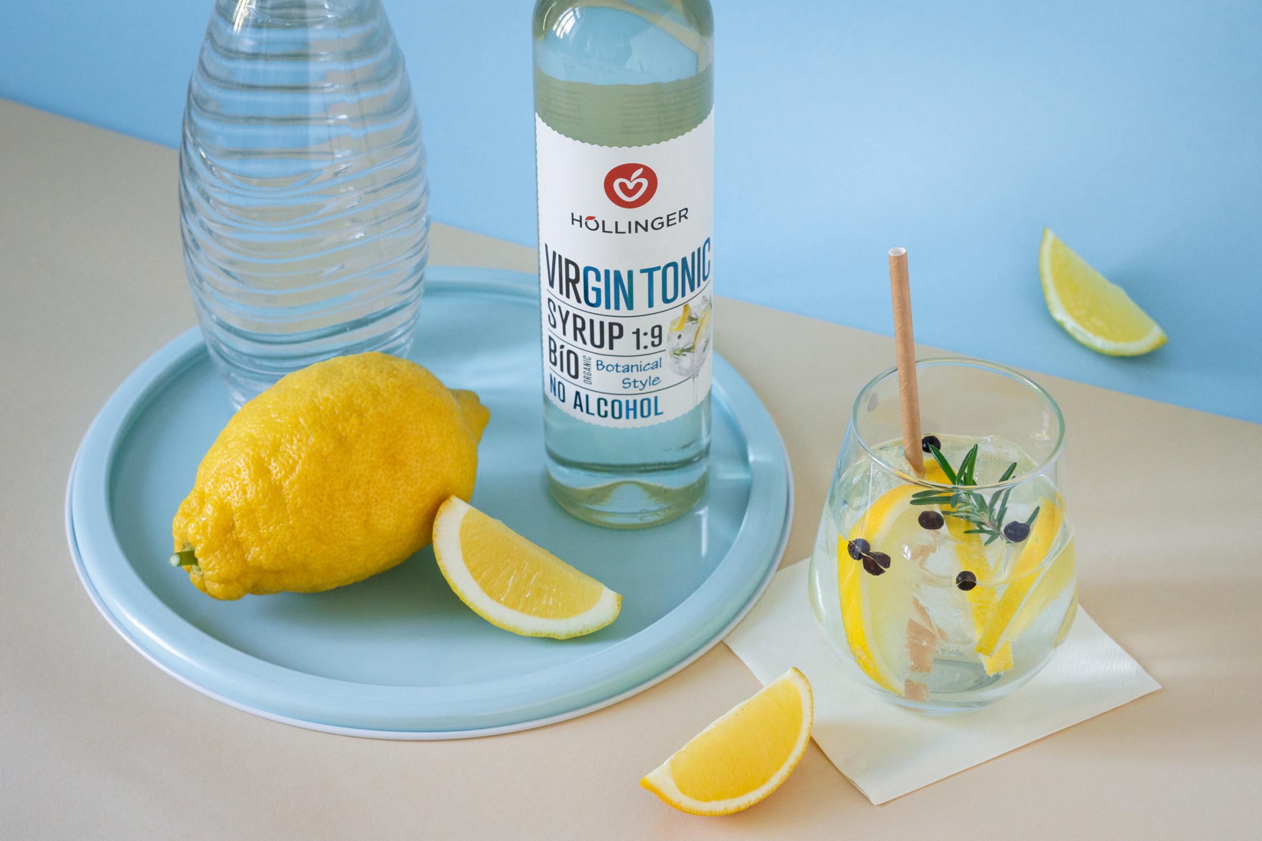 Höllinger sirop à cocktail bio Virgin Tonic - Vegan, bouteille en verre 3x500ml - cocktail sans alcool