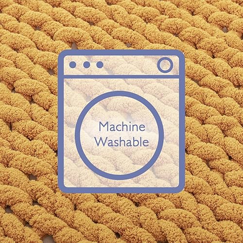 Miniatura 6 de Bigacogo - Cobija de punto grueso de 51 x 63 pulgadas, de felpilla, 100% tejida a mano, cobija grande de punto trenzado suave y grueso, con nudo de