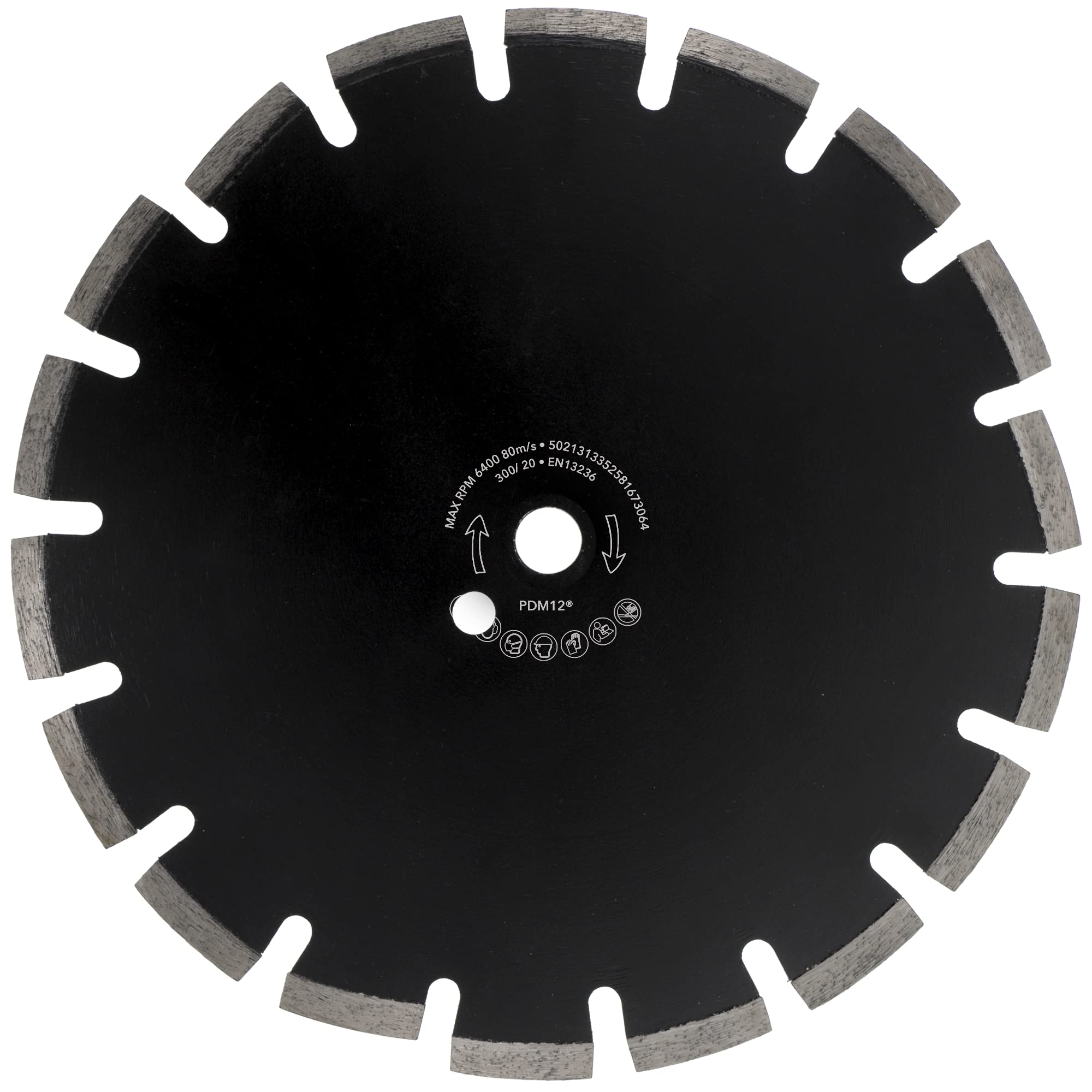 PRODIAMANT Disco de corte diamantado 300 mm x 20 mm abrasivo para asfalto, solado, hormigón ligero, hormigón fresco, arenisca y arcilla refractaria