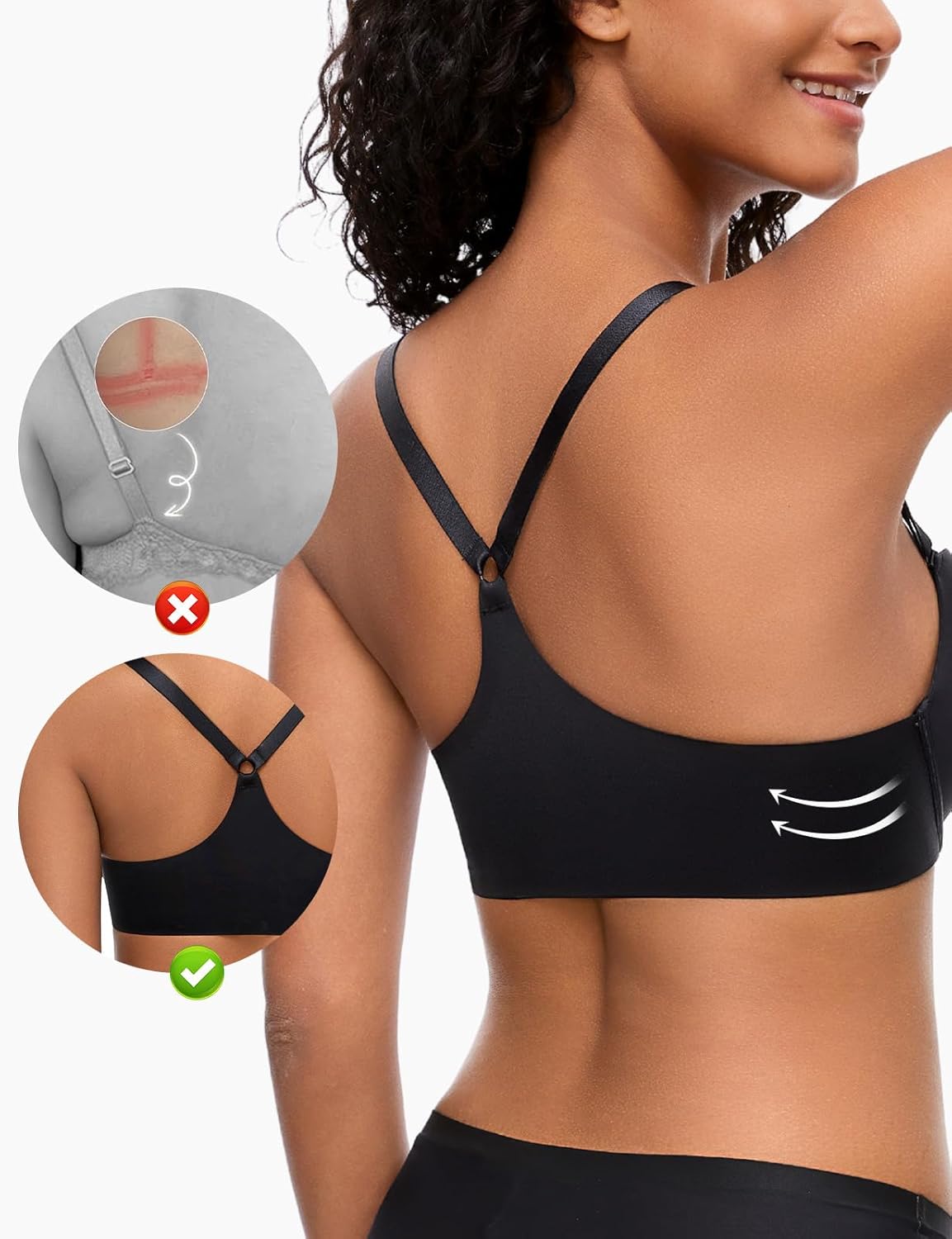Upushall Women's Push Up Front Closure Bra Thick Padded Seamless Upushall Women's Push Up Front Closure Bra Thick Padded Seamless