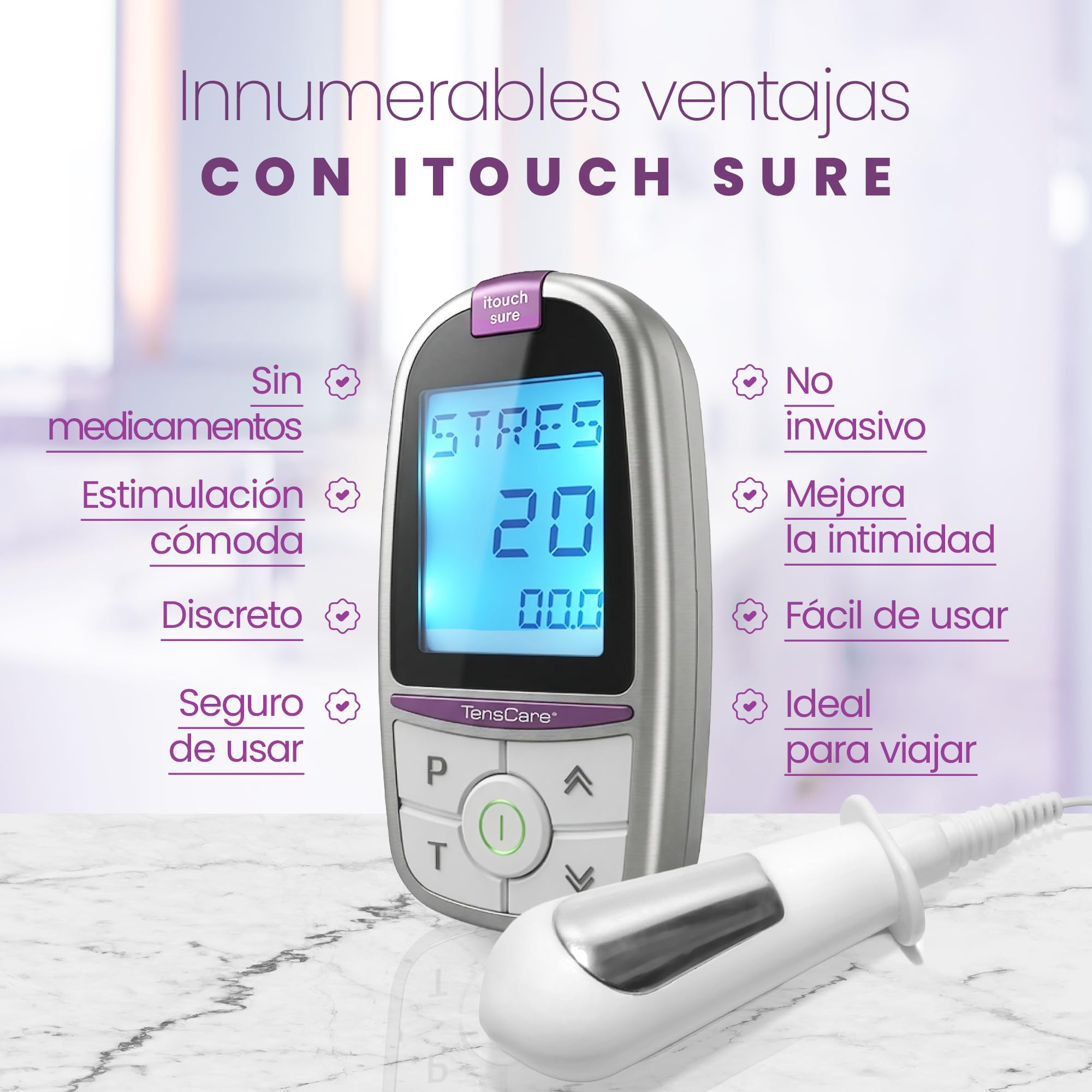 TensCare iTouch Sure – Entrenador de Suelo Pélvico para Mujer, Ejercitador Kegel para Fortalecer y Tonificar el Suelo Pélvico y Tratar la Incontinencia