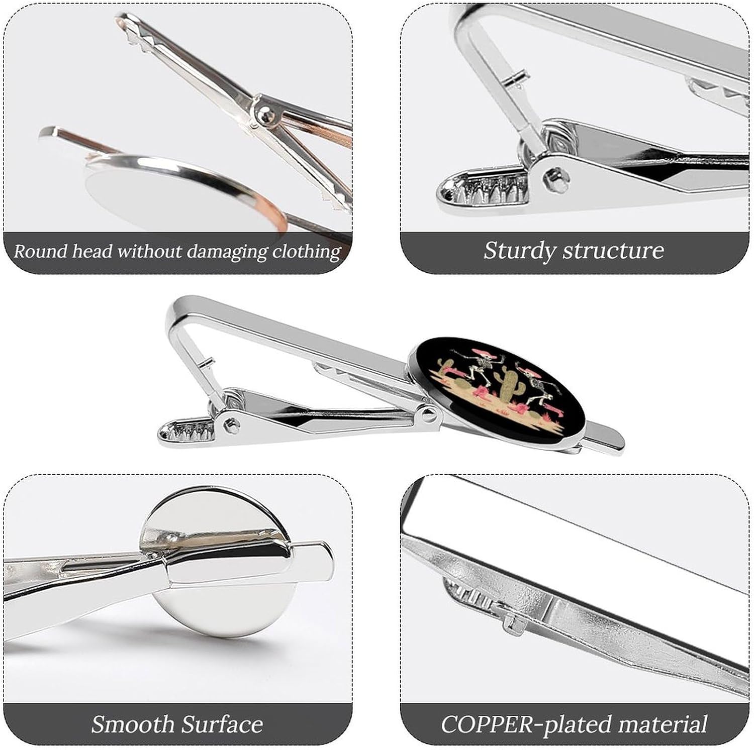 Skeleton Dancing Western Country Cowgirls Tie Clip Fashion Jewelry Necktie Pin for Wedding Busiess Office Accessories