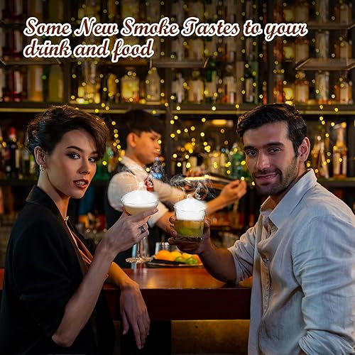 Miniatura 7 de Kit de ahumador de cóctel con antorcha, chips de madera de 6 sabores, kit de bebidaborbonahumador a la antigua, regalos de whisky para hombres,
