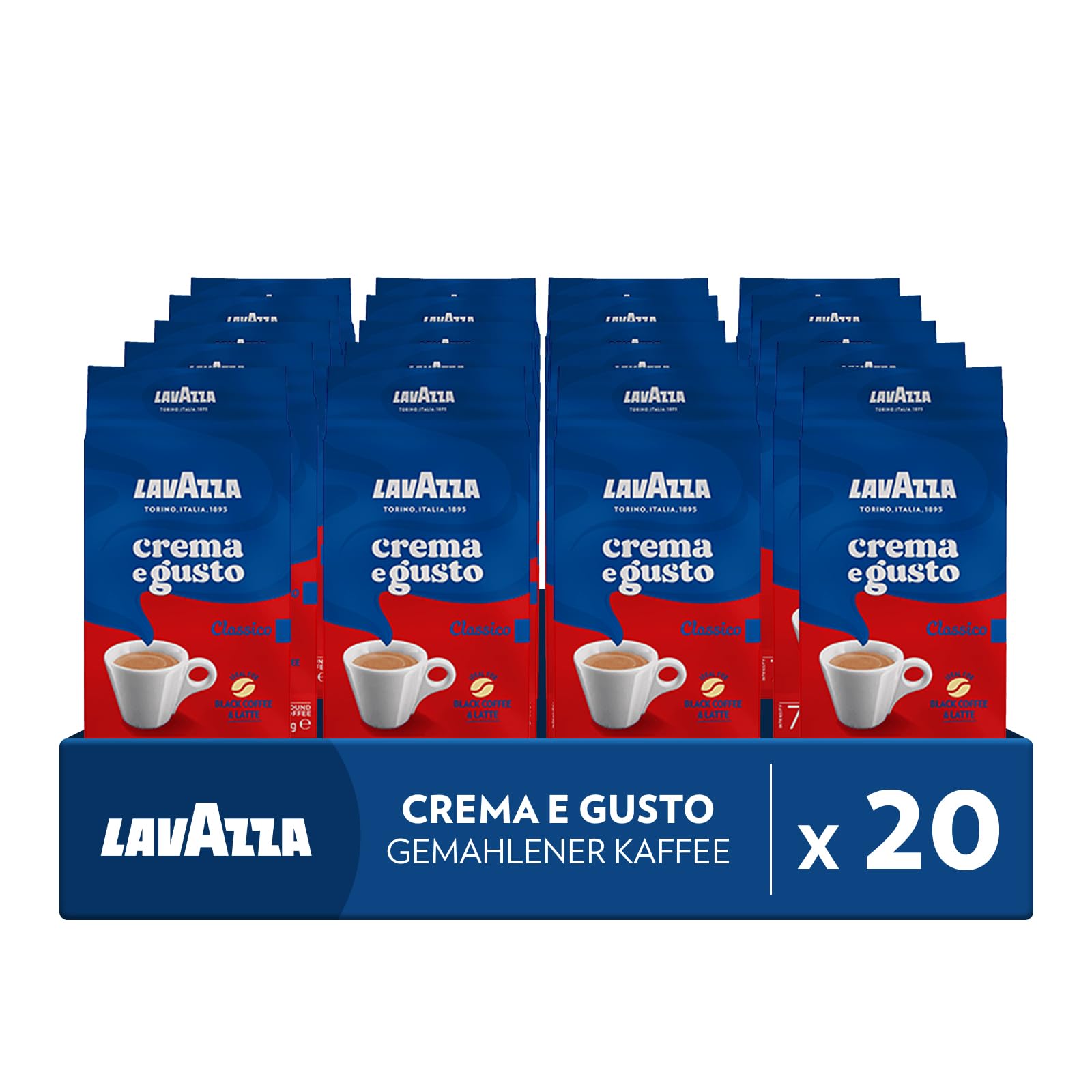 Lavazza Crema E Gusto VIELFALT Nr. 7 gemahlen, 20er Pack (20 x 250 g)