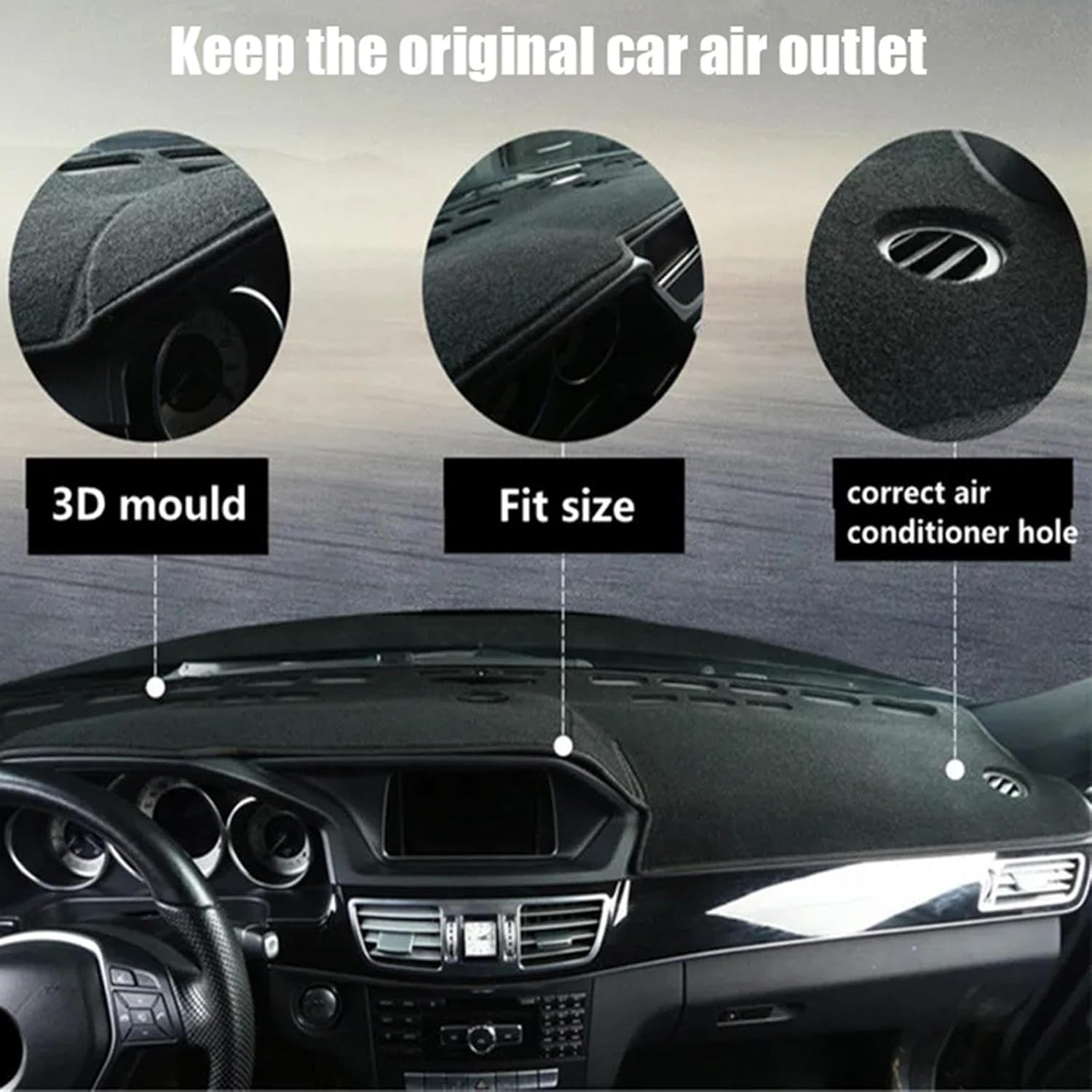 Fit for Nissan Rogue 2014-2018,Car Dashboard Cover,Black Dash Mat Dashboard Cover,Anti-Slip Dash Pad Protective Cover