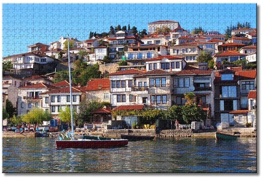 Ohrid Lake Macedonia Jigsaw Puzzle for Adults Kids 1000 Piece Family Educational Game Wooden Puzzles Souvenirs Gifts