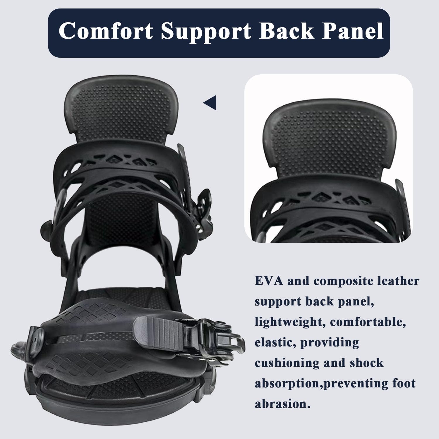 Snowboard Bindings for Men & Women, Ultra-Lightweight All-Mountain & Freestyle Bindings, Universal bindings disc and Hardware for Beginner to Intermediate Black