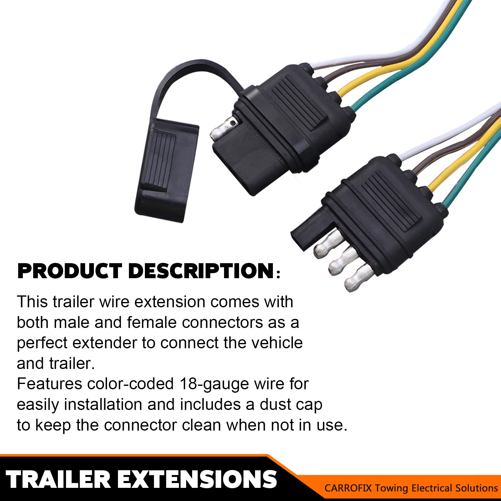 Flat 4 PIN Y-Splitter Trailer LED Light Wiring Harness Connector Cable Plug US E - Foto 6