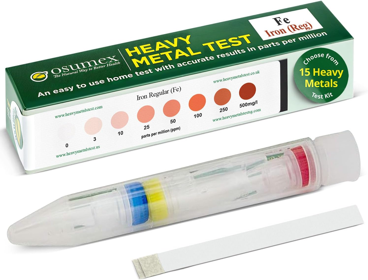 Heavy Metals Test Kit Regular Iron Test Kit- 1 Pack Heavy Metal Tester Kits for Humans, at Home Drinking Water Tester for Urine, Food, & Other Materials, Water Testing Kits for Drinking Waters