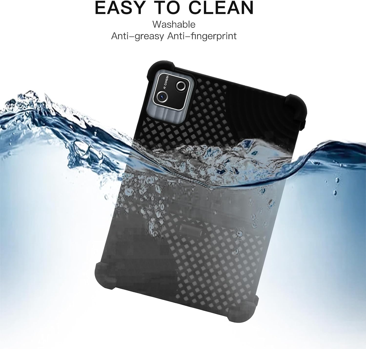 Case for HiGrace G13 10.1 inch,Heat Dissipation Tablet Case,Soft Silicone Protector Cover,Kids Friendly,Adjustable Stand Cover,4 Corners Thicken Shockproof, Black image 2