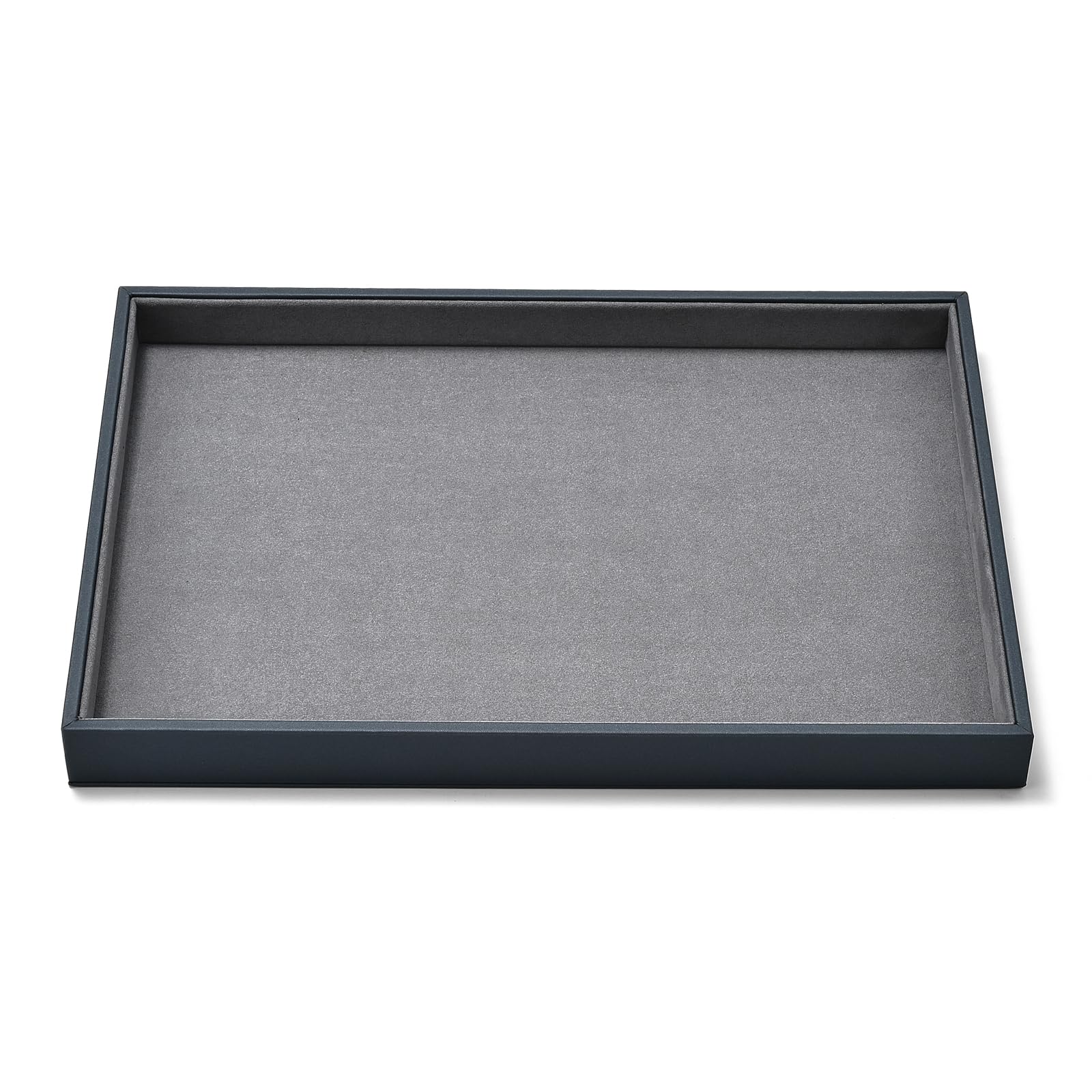 Oirlv Bleu-Gris Microfibre Plateau à Bijoux Pour Rangement Des Bijoux Plateau à Bijoux Organisateur