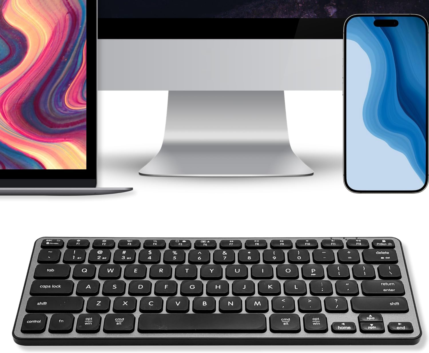 Wireless Bluetooth Keyboard for Mac - Premium Multi Device Connectivity - Compatible Apple Keyboard for MacBook Pro/Air, iMac, Mac mini, iPad, Laptop, and PC