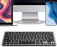 Macally Teclado Bluetooth sem fio para Mac – conectividade premium para vários dispositivos – Teclado Apple compatível com MacBook Pro/Air, iMac, Mac mini, iPad, laptop e PC