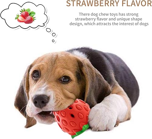 Miniatura 2 de Juguete masticable con sabor a fresa para masticadores agresivos, cepillo de dientes para perros, juguete interactivo para perros pequeños y medianos