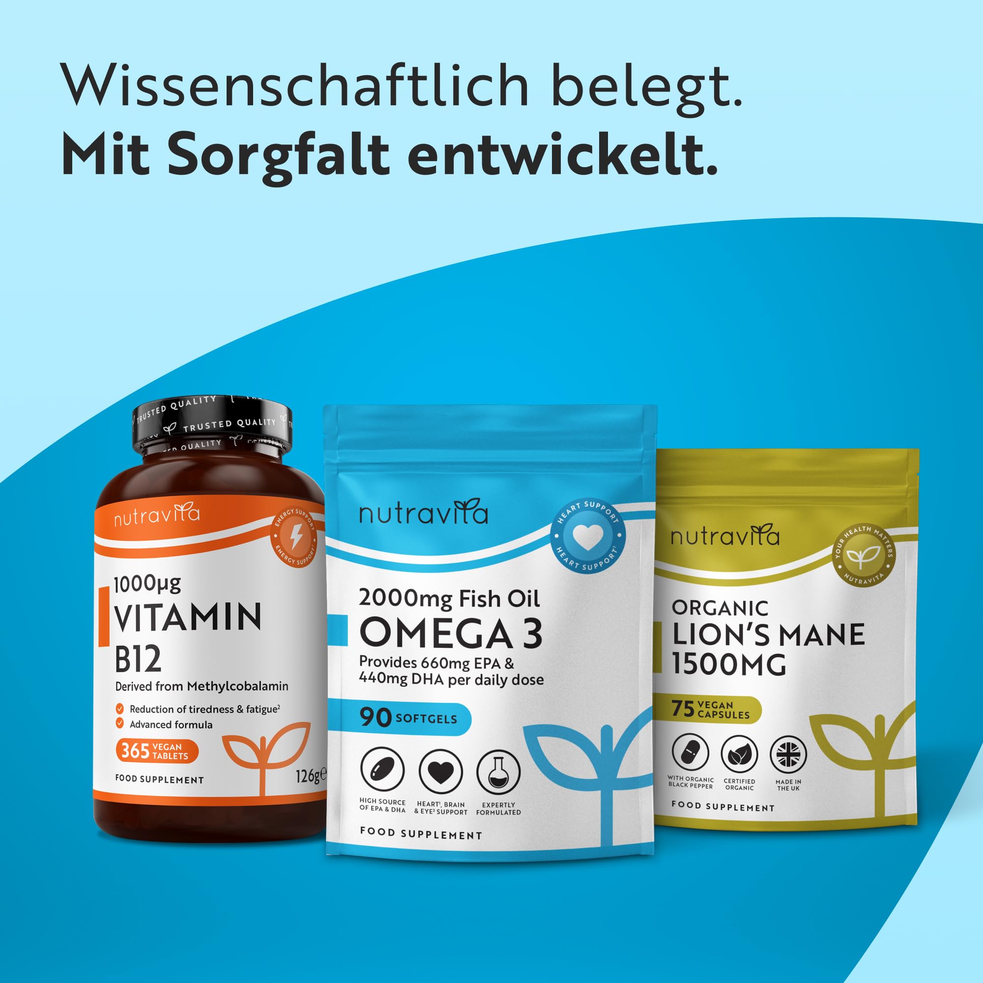 Nutravita Omega 3 Kapseln Hochdosiert 2000mg Fischöl - 90 Weichkapseln – Ansicht 11
