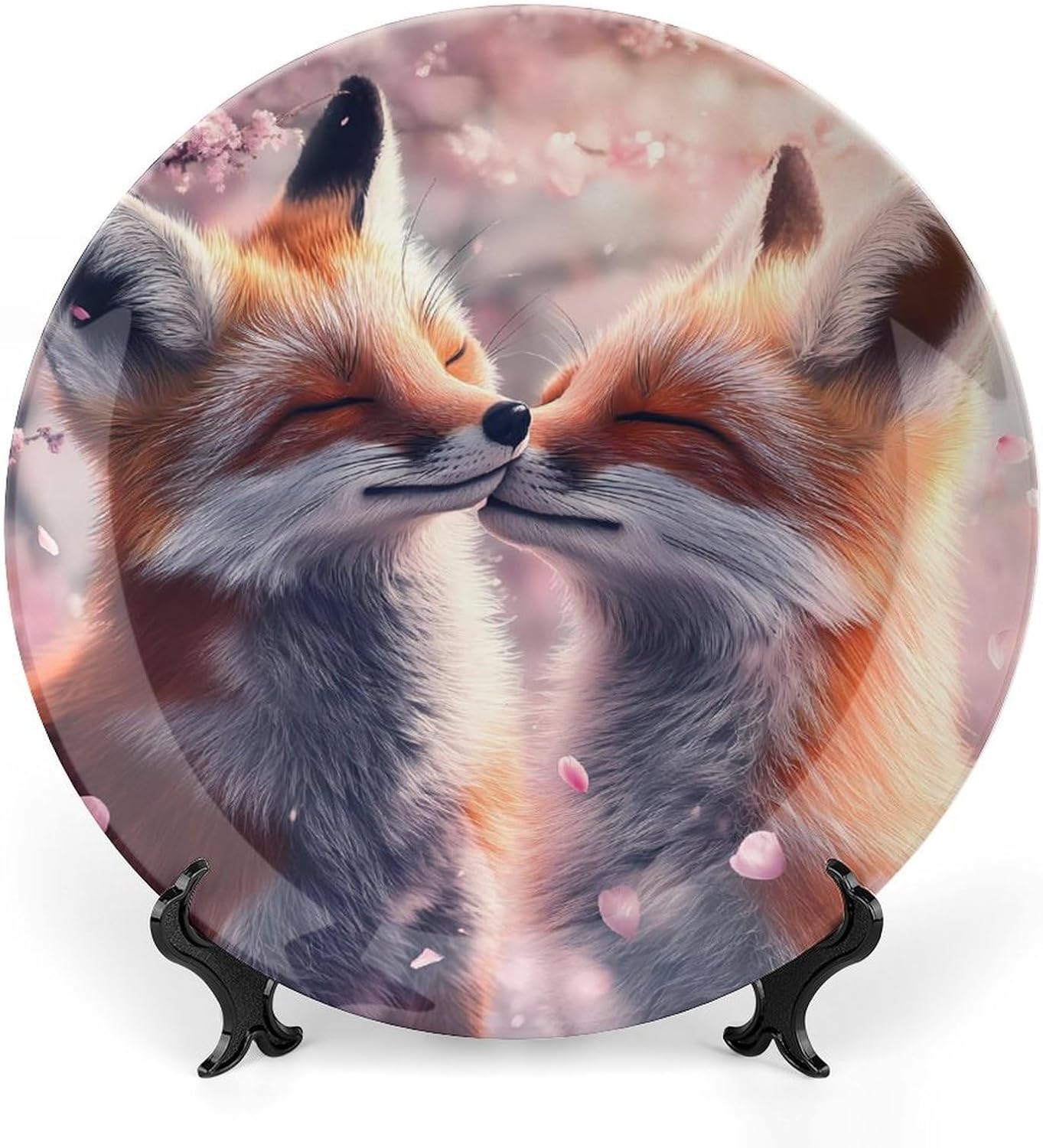 Animal Fox Decorative Plate Tray Decor Trinket Dish Bone China Dinner Plates for Home Office Kitchen