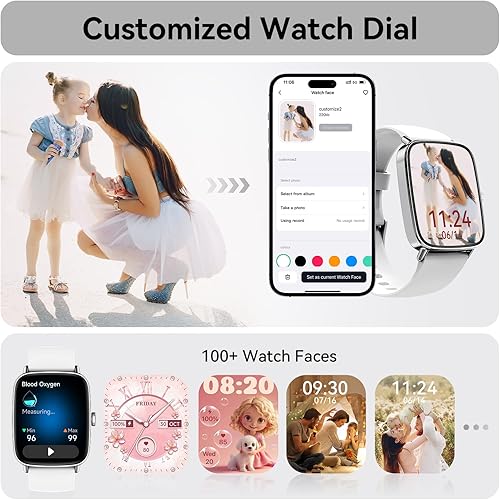 Miniatura 6 de Tensky Reloj inteligente para mujer, Android y iPhone, pantalla táctil de 1.85 pulgadas, rastreador de actividad física con respuestahacer llamadas,