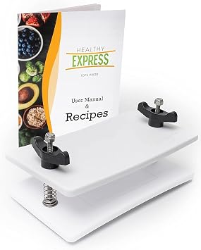 مكبس التوفو القوي للغاية من Healthy Express - لوحات منحنية متميزة للحصول على نتائج ضغط فائقة على التوفو الثابت والحازم. الأكل الصحي أصبح الآن أسهل. 2-Post / 2-Spring