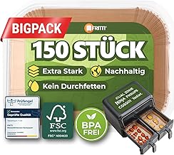 FRITTI Baking Paper for Hot Air Fryer Ninja Pack of 150 Dekra Tested 22 x 14 cm Rectangular Compatible with Dual Zone Airfryer Accessories 8 - 12 L