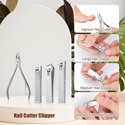 Miniatura 3 de Juego de manicura, kit de cuidado de uñas de acero inoxidable, 12 en 1, herramienta profesional de aseo para uñas encarnadas, kit de pedicura y