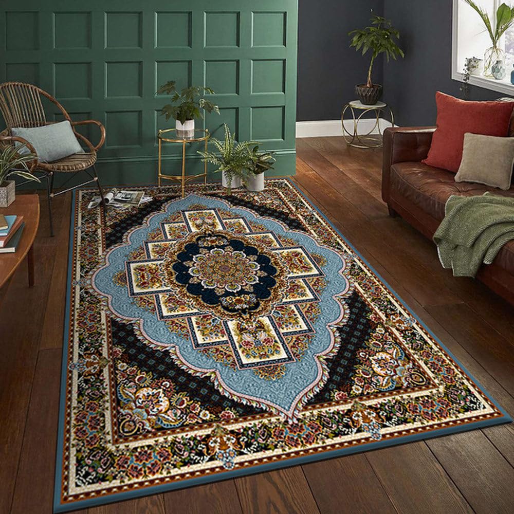 Tapis de décoration de salon vintage et épais facile à nettoyer
