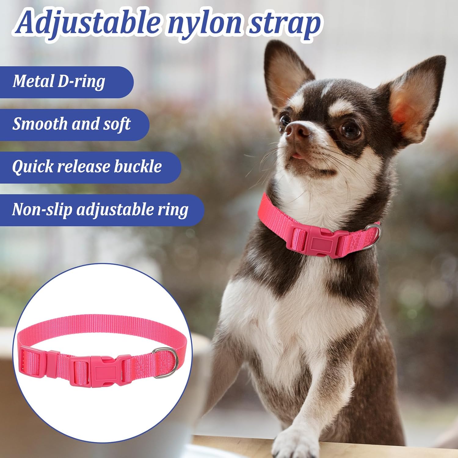 27Pcs Dog Collar Bulk Adjustable Nylon Pet Collar Medium Large Dogs Collars with Quick Release Buckle for Travel Walk Daily (Medium, 9 Colors)