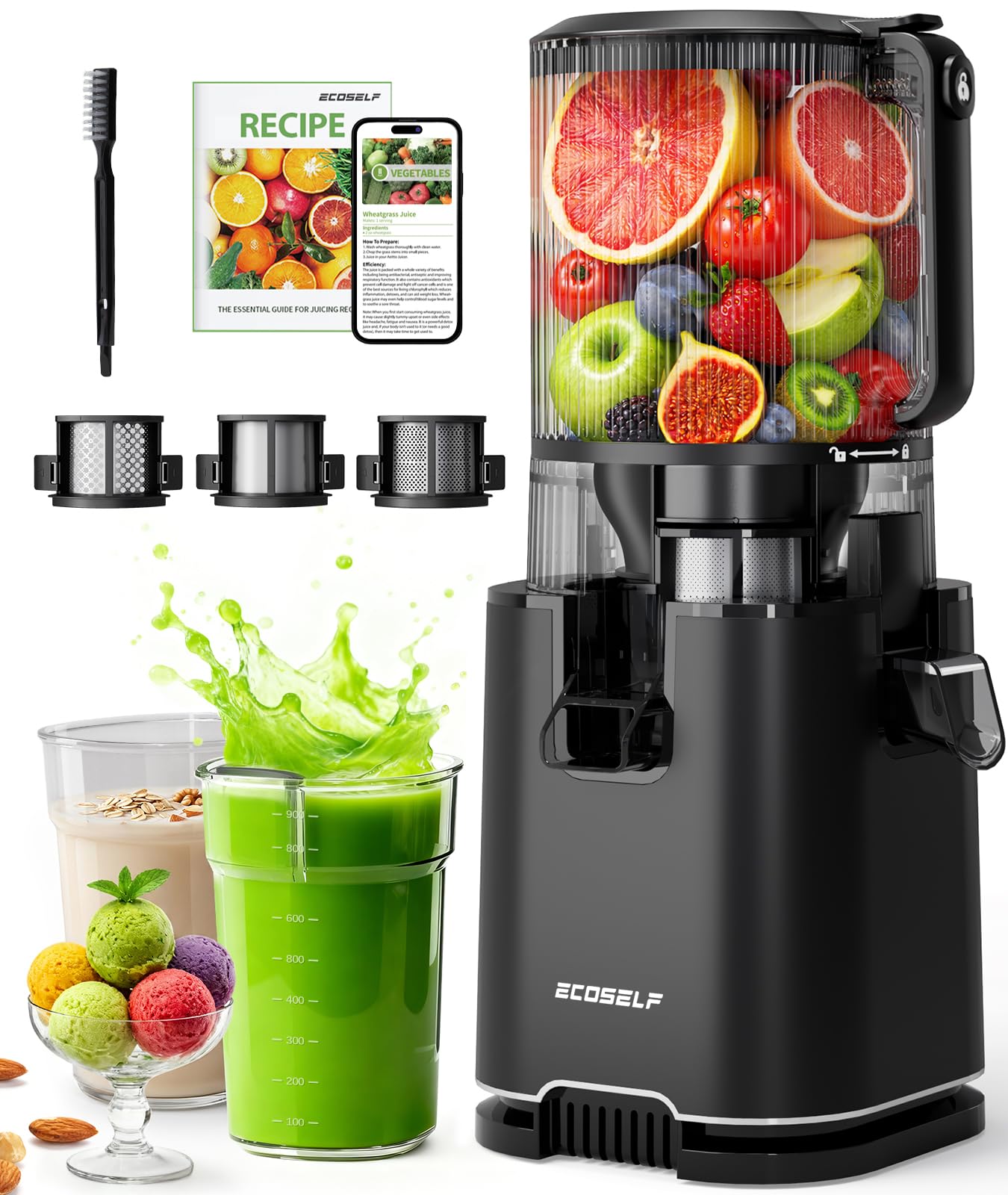 ECOSELF 3-in-1 Cold Press Juicer