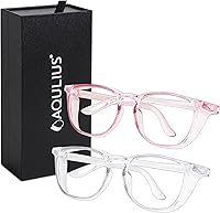Vista 9 de Aqulius 2 Pack Stylish Safety Glasses Goggles, Scratch Resistant, Safety Glasses for Women, Blue Light, Glasses for Nurses