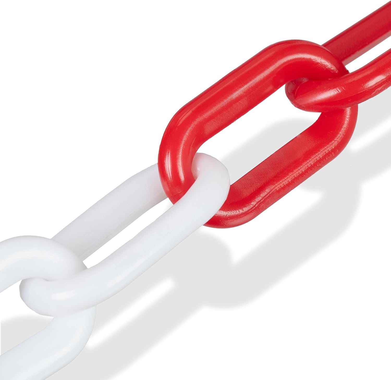Relaxdays 10m Plastic Barrier Chain for Construction Site Parking Queues Plastic Chain Red/White
