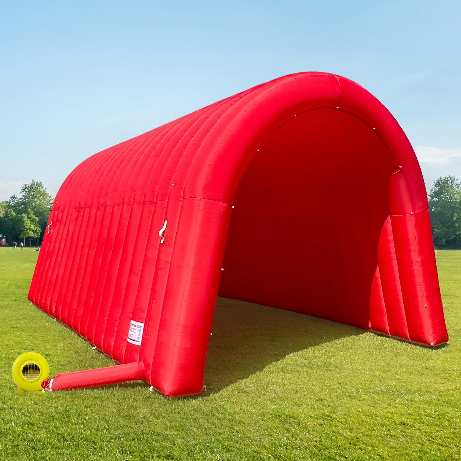 OZIS 20FT Inflatable Tunnel Sports Tunnel Entrance with Installed Blower Inflatable Tunnel Tent for Business Advertising Event Exhibition Promotion,Street,Shop,Supermarket,School(Red 20x10x10FT)