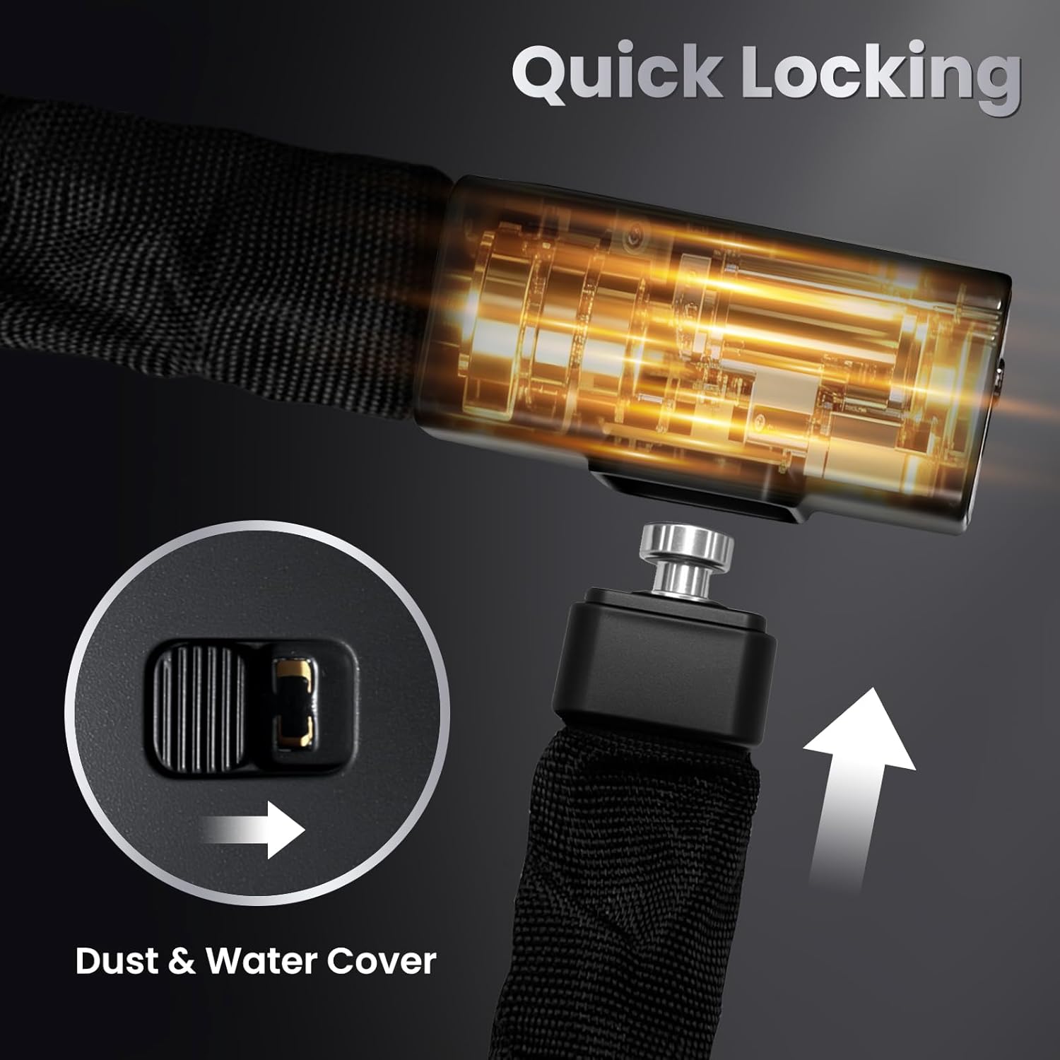 Bike Chain Lock, 3.3 FT Long 5/16"(8mm) Thick Anti-Theft Bicycle Locks, Heavy Duty Bike Lock with 2 Keys, Waterproof Lock for Bike