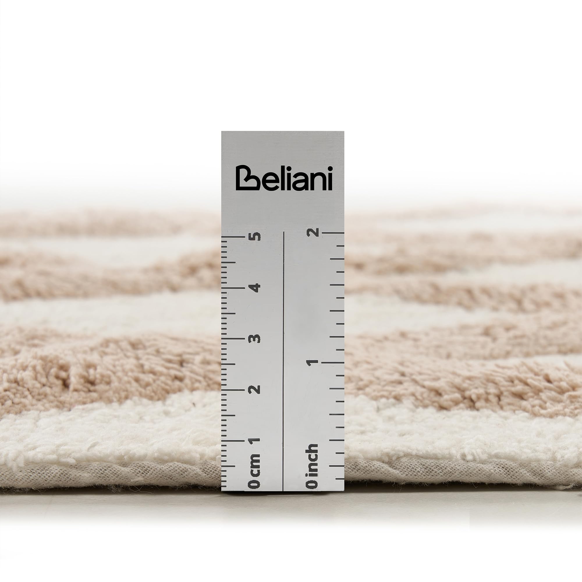 Beliani Tapis Bohème en Coton 60 x 90 cm Accessoire Salle de Bain Décoration pour Enfants Beige Punsari