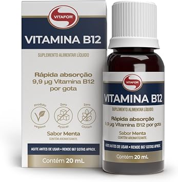 Vitamina B12 Líquida Vitafor 20ml - Sabor Menta