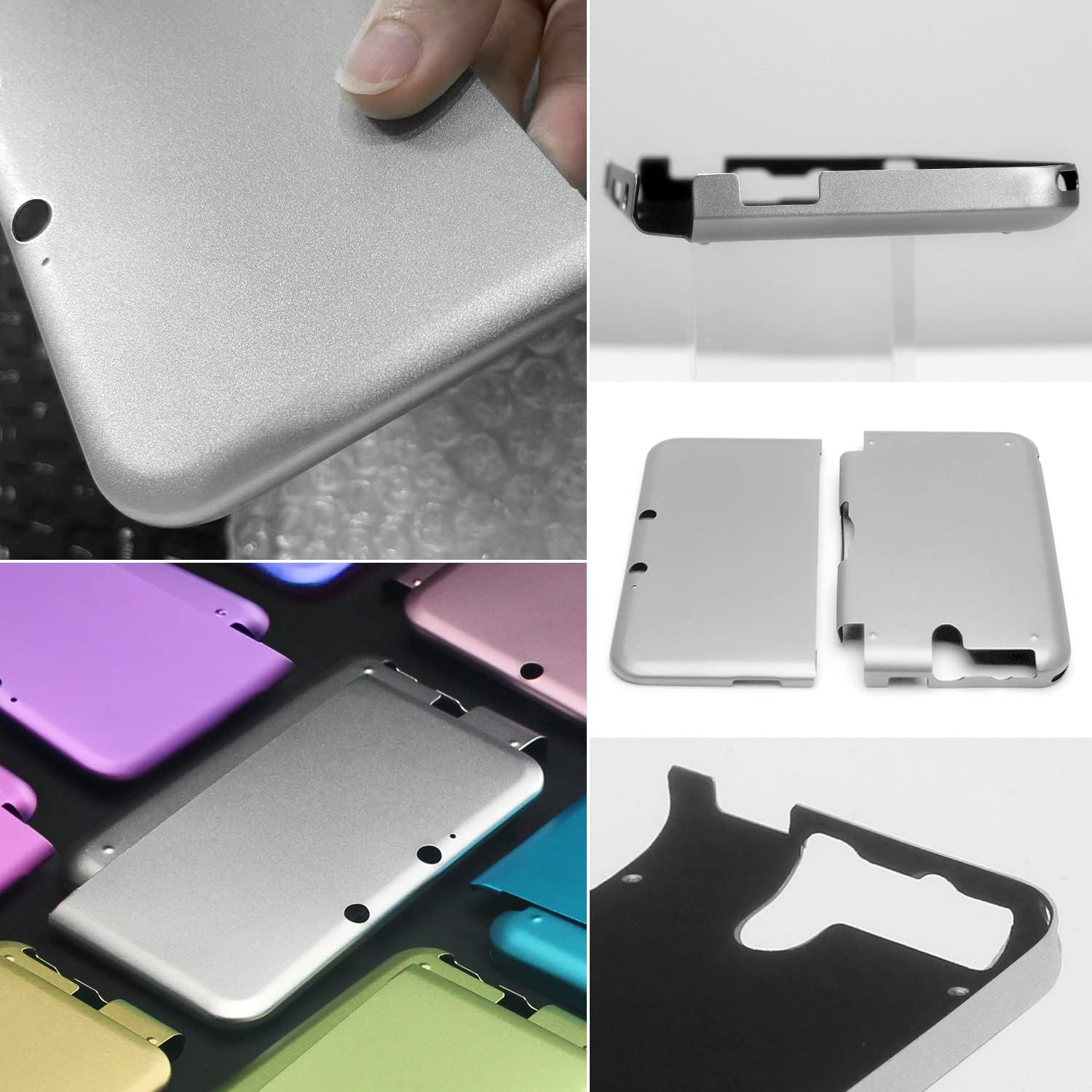 OSTENT Anti-Shock Hard Metal Box Cover Case Shell Compatible for Nintendo 3DS XL LL Color Silver : Video Games