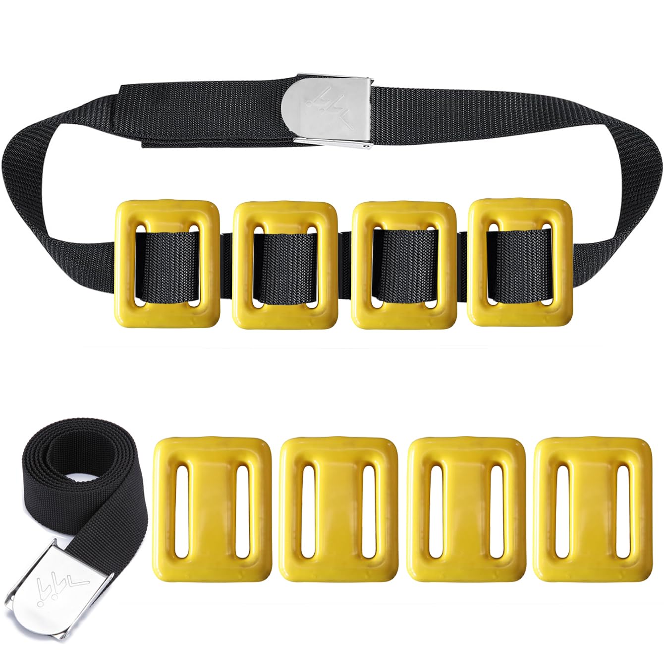 MOPHOEXII Dive Belt with Weights,Coated Lead Diving Weights for Scuba Diving Coated Dive Weights Nylon Dive Belt with Metal Quick Release Buckle for Free Diving-(1lb-3.3lb / 0.5kg-1.5kg) 4pcs — image 1