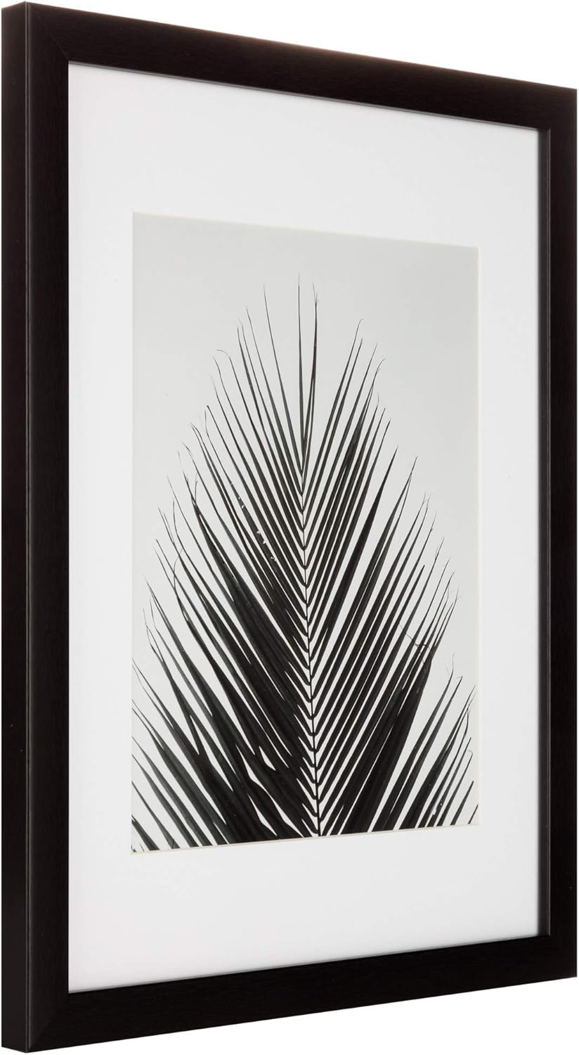 Black 9-Piece Wall Gallery Frame Set with White Mats