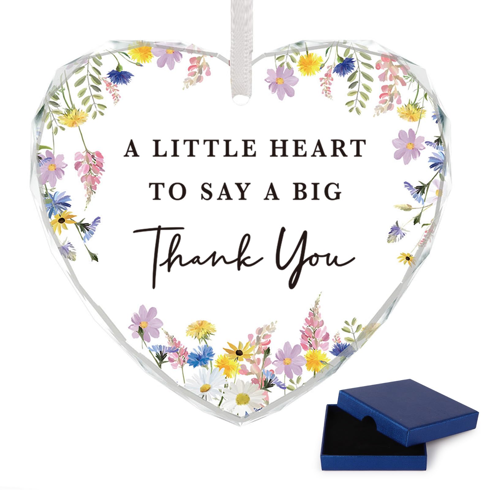 Thank You Gifts for Women, Crystal Heart Ornament, Appreciation Keepsake for Friend, Teacher, Nurse, Carer, Doctor & Colleague