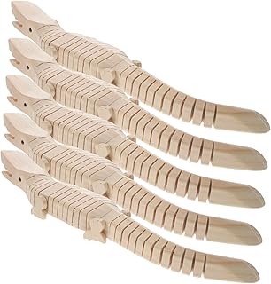 5pcs Wooden Toy Reptile Animal Figurine Toy for Boys and Girls Sensory DIY Craft Small Unfinished Wood