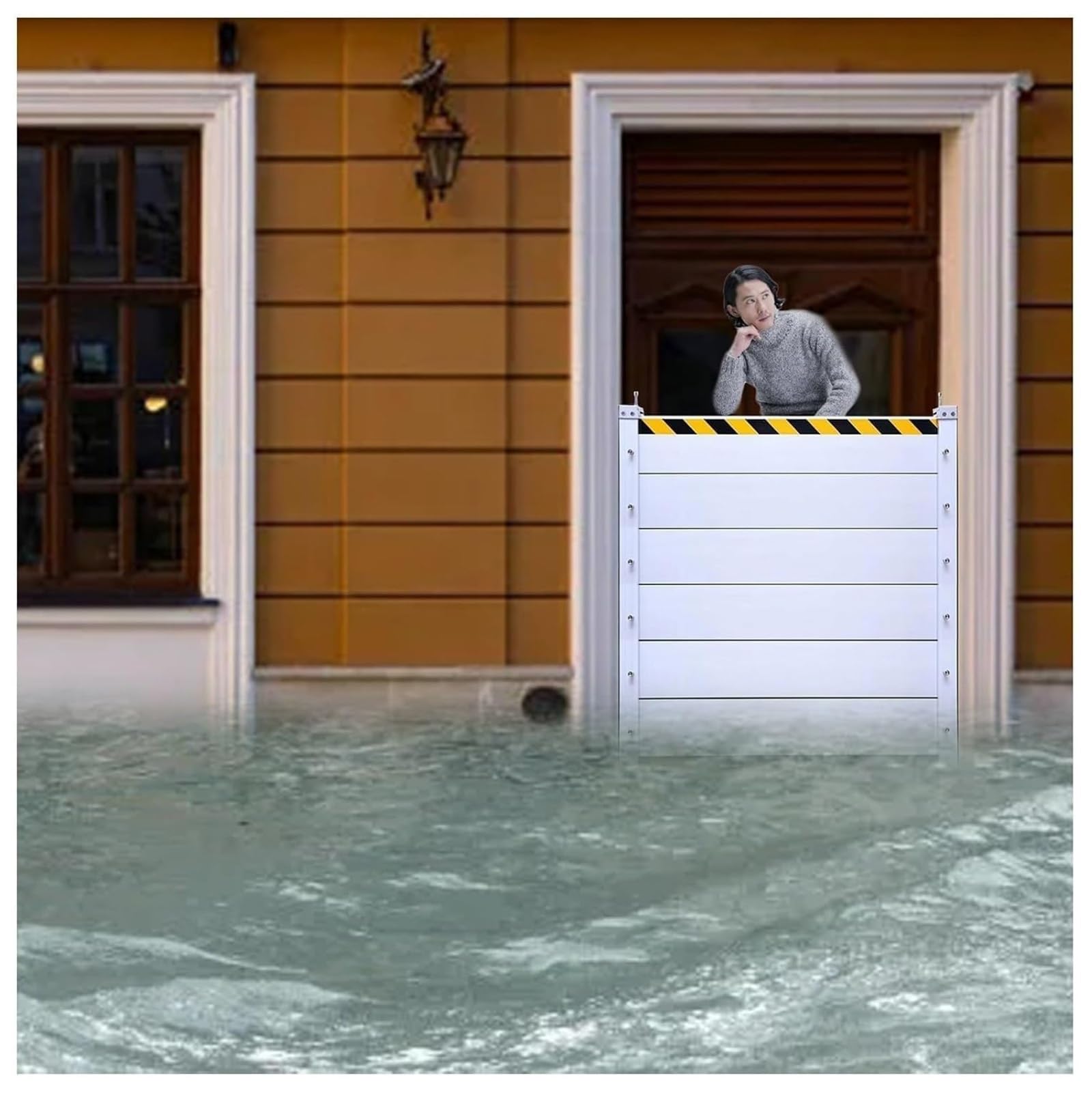 Barrière anti-inondation en aluminium amovible et étanche pour fenêtre de sous-sol