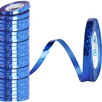 240 Metre Long Streamers Birthday 24 Sparkling Streamers Blue Perfect for Wedding Decoration Birthday Decoration New Year's Eve Decoration Gift Ribbon Balloon Ribbon Blue