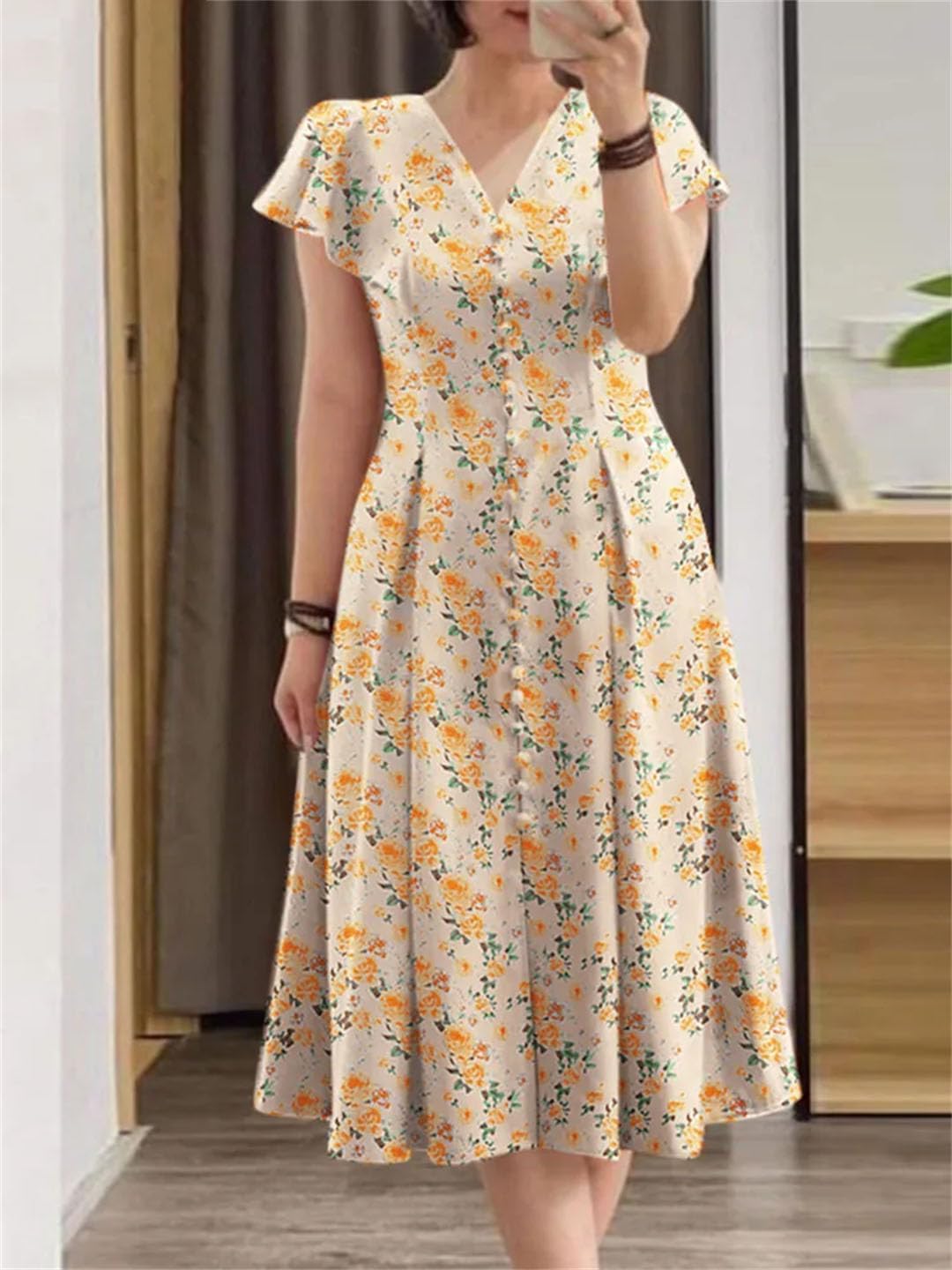 Damska elegancka sukienka kwiatowa damska z krótkim rękawem sukienka na imprezę szlafrok Femme Holiday Vestidos sukienki z nadrukiem