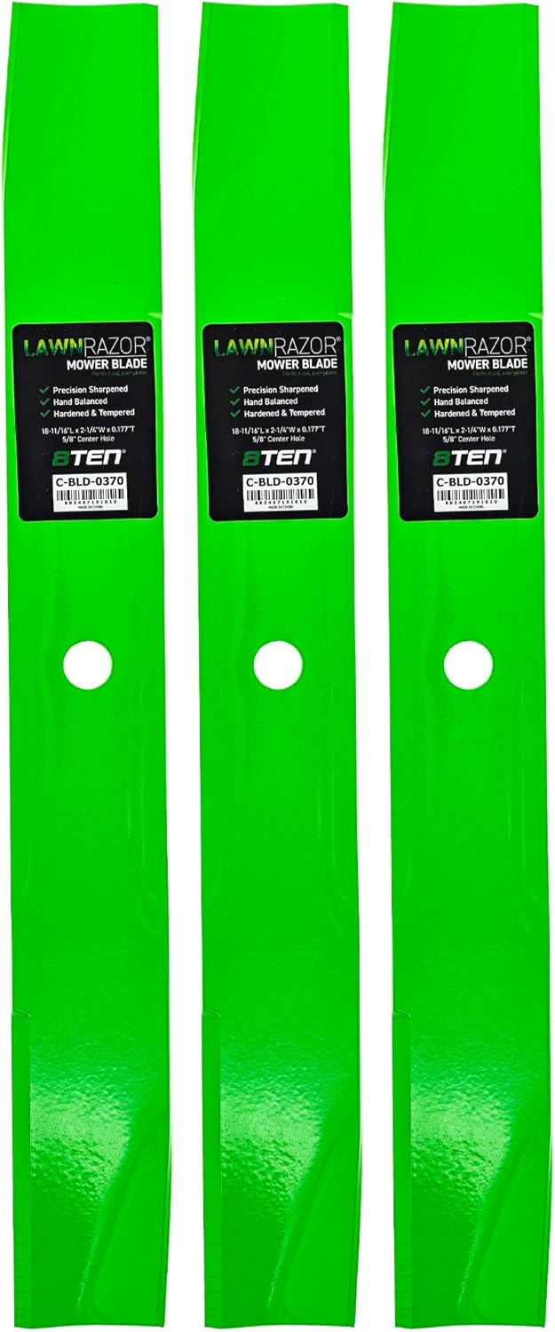 8TEN LawnRAZOR Blade for Toro Titan ZX5400 ZX5420 TimeCutter HD X5450 XS5450 54" Deck 115-4999-03 (Mulching) 3 Pack