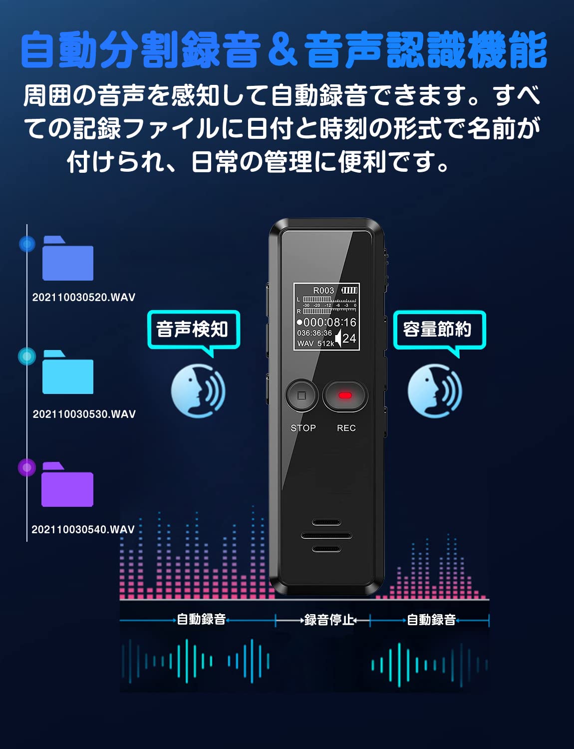 Amazon.co.jp: 【64GB大容量&45時間連続使用】 QZT ボイスレコーダー