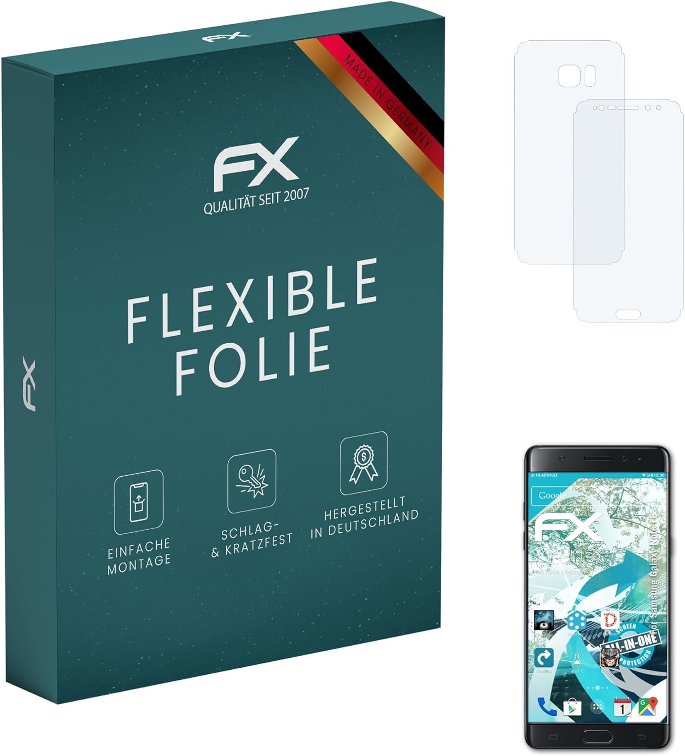 atFoliX Screen Protector compatible with Samsung Galaxy Note FE Protector Film, ultra clear and flexible FX Screen Protection Film (Set of 3)