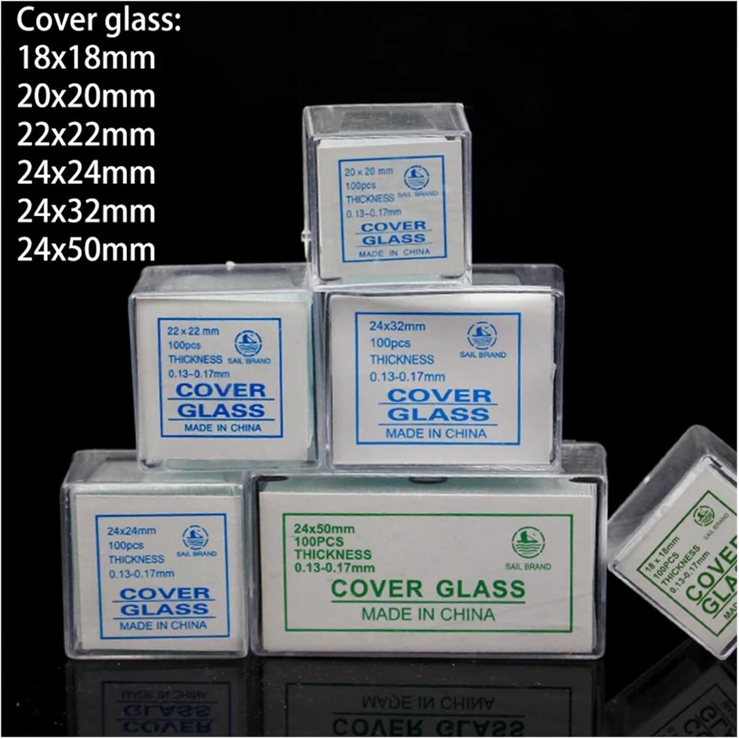 1set (2 boxes slides + 1 box cover glass) biological experiment section cover glass laboratory microscope slide(C)
